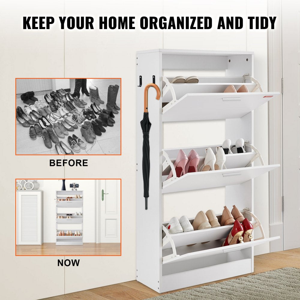 HZS003 - Modern 3-Drawer Shoe Cabinet for Stylish Organization