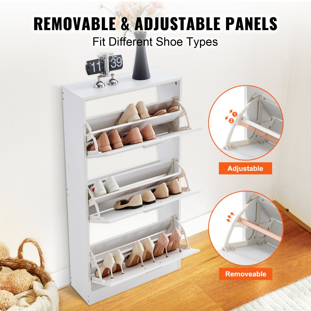 HZS003 - Modern 3-Drawer Shoe Cabinet for Stylish Organization