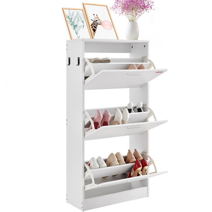 HZS003 - Modern 3-Drawer Shoe Cabinet for Stylish Organization