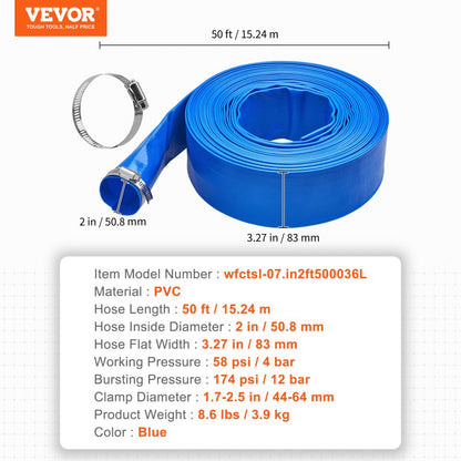 wfctsl-07.in2ft500036L - 50ft PVC Backwash Hose for Pools & Spas