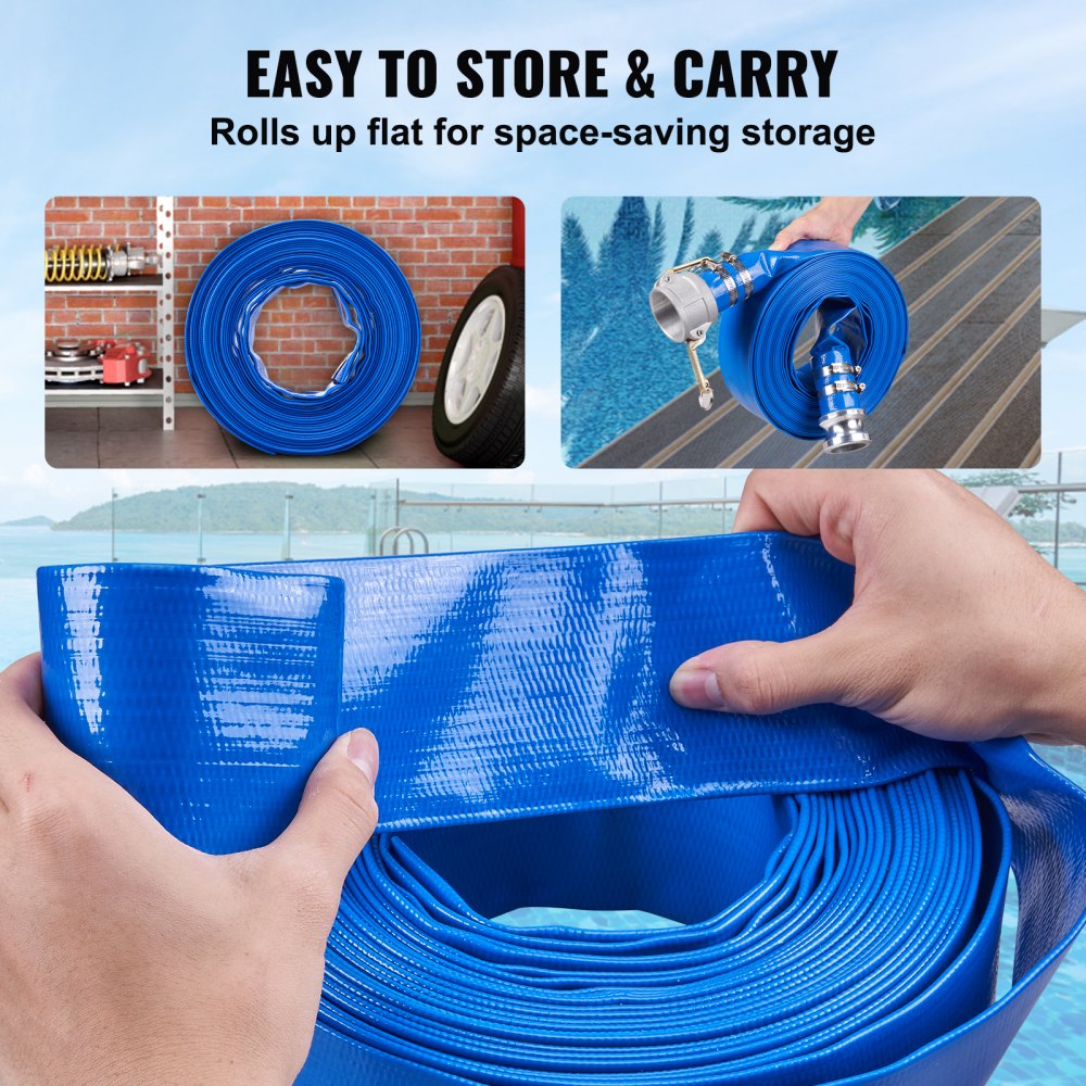wfctsl-07.in2ft500036LB - 2" x 50' Heavy-Duty PVC Backwash Hose for Pools