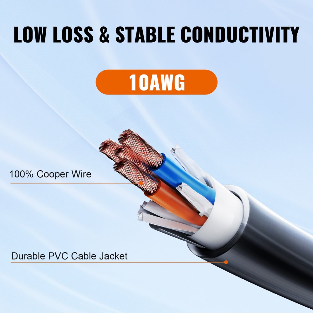 RV30H - 15ft VEVOR 30A RV Power Cord with Handle & LED Indicator
