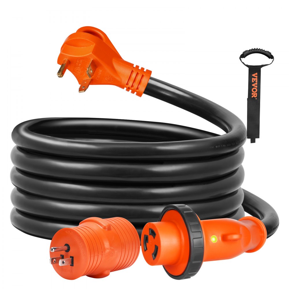 RV30H - 15ft VEVOR 30A RV Power Cord with Handle & LED Indicator