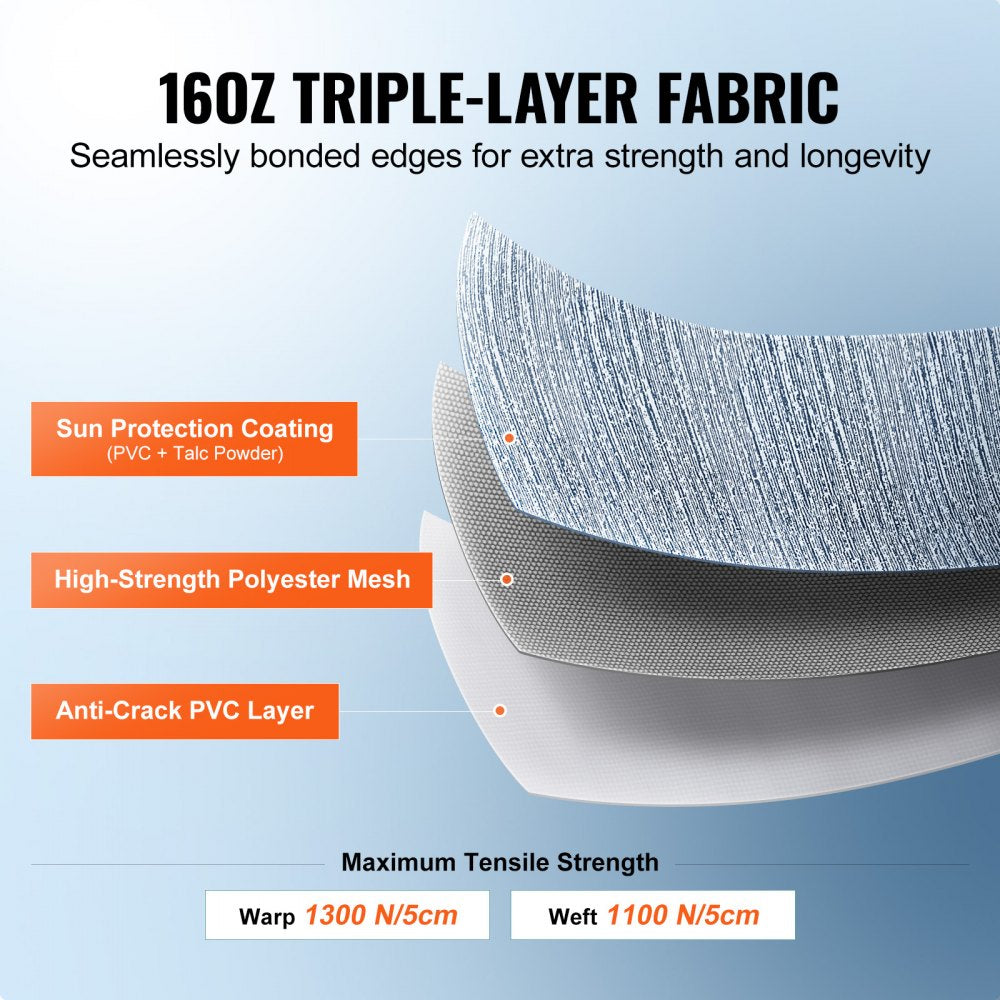 B-12 - Durable 12' RV Awning Fabric Replacement, 16oz PVC, Easy Install