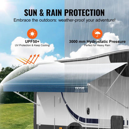 B-18 - Durable 17'2" 3-Ply PVC RV Awning with UV & Waterproof Protection