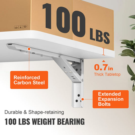 HZCD001 - VEVOR 23.6" Folding Wall Table, 100 lbs Capacity, Space-Saving Design