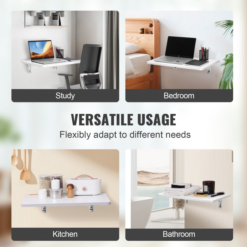 HZCD001 - VEVOR 23.6" Folding Wall Table, 100 lbs Capacity, Space-Saving Design