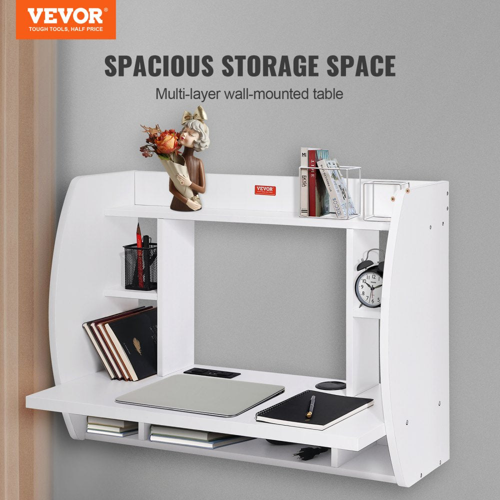 HZCD004 - VEVOR 70.9" Floating Desk with Storage & Power Access