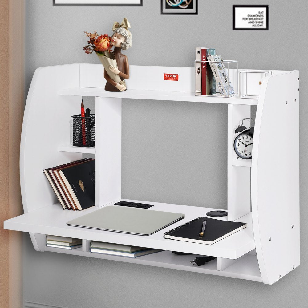 HZCD004 - VEVOR 70.9" Floating Desk with Storage & Power Access
