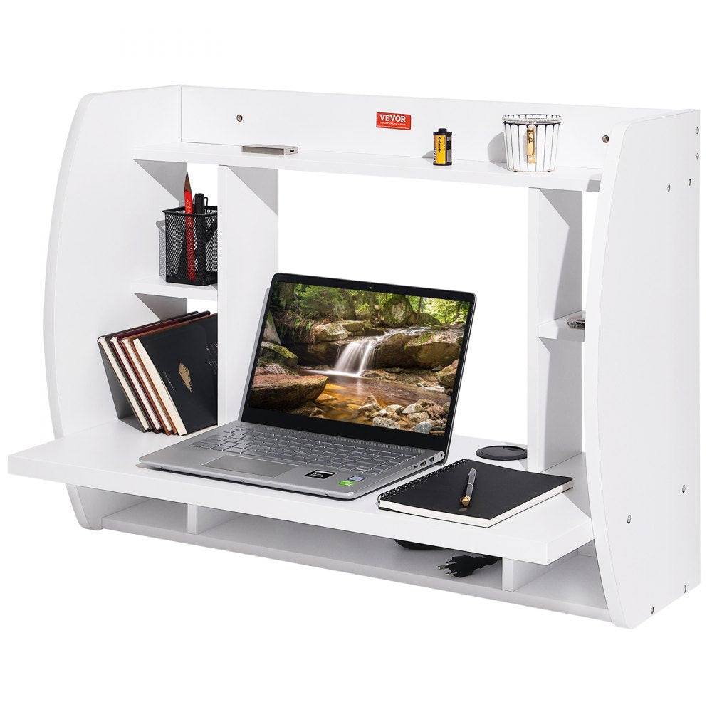 HZCD004 - VEVOR 70.9" Floating Desk with Storage & Power Access