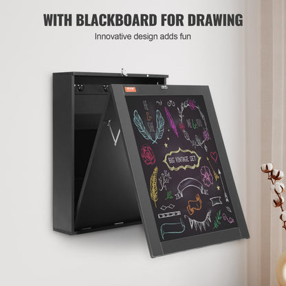 HZCD003 - Foldable Wall Desk, 23.62"x6.5", Space-Saving with Blackboard Feature