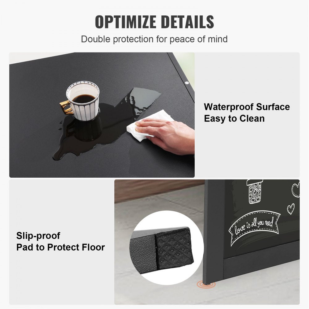 HZCD003 - Foldable Wall Desk, 23.62"x6.5", Space-Saving with Blackboard Feature