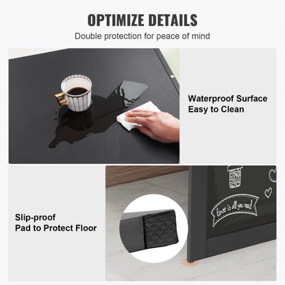 HZCD003 - Foldable Wall Desk, 23.62"x6.5", Space-Saving with Blackboard Feature