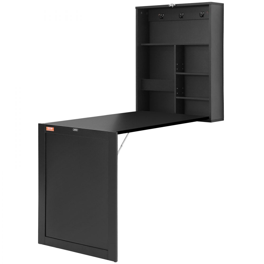 HZCD003 - Foldable Wall Desk, 23.62"x6.5", Space-Saving with Blackboard Feature