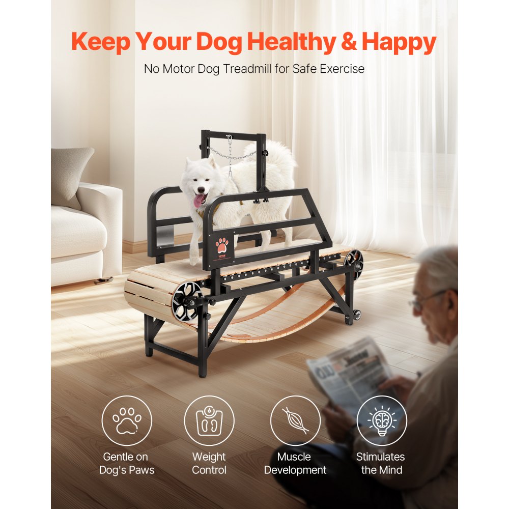 GPBJ-1 Indoor Dog Treadmill for Medium Dogs up to 220 lbs, Adjustable Incline