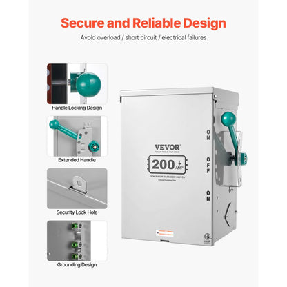 LSTK19 - 200A Weatherproof Generator Transfer Switch with Lockable Handle