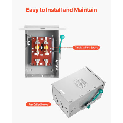 LSTK19 - 200A Weatherproof Generator Transfer Switch with Lockable Handle