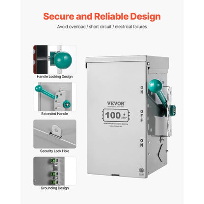 LSTK20 - 100A Heavy-Duty Generator Transfer Switch for Home Power Supply