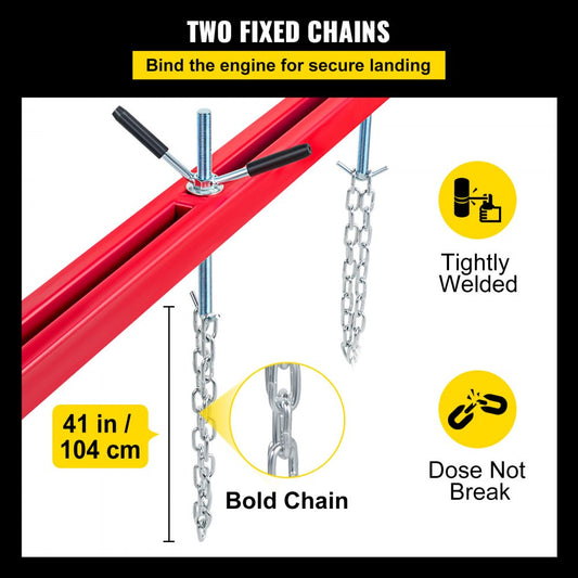 VV-FDJZCG-1100 - Heavy-Duty 1100lb Engine Support Bar with Chains