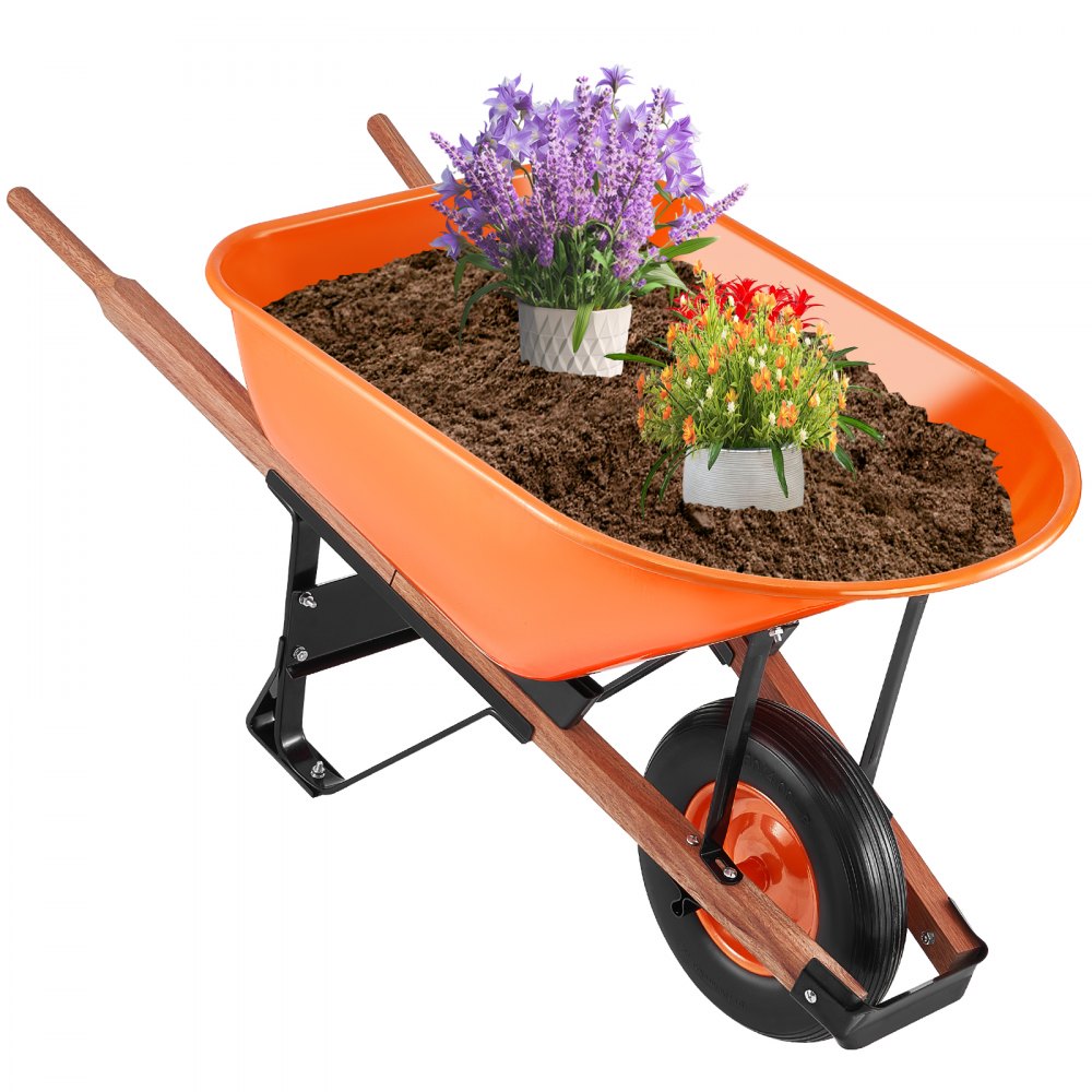 WB-007A - Ergonomic Garden Cart with 16" Wheels and 330 lbs Capacity