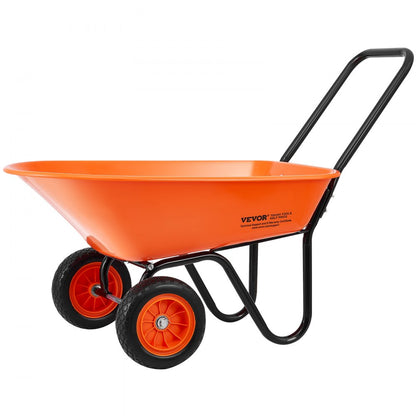 WB-048A - Sturdy 5 Cu. Ft. VEVOR Wheelbarrow with 10-Inch Wheels