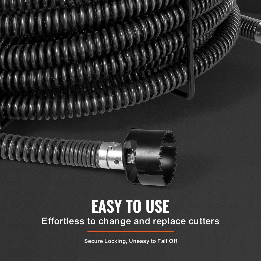 60ft*1-1/5 - 60ft VEVOR Flexible Drain Cleaning Cable, 1-1/5" Diameter