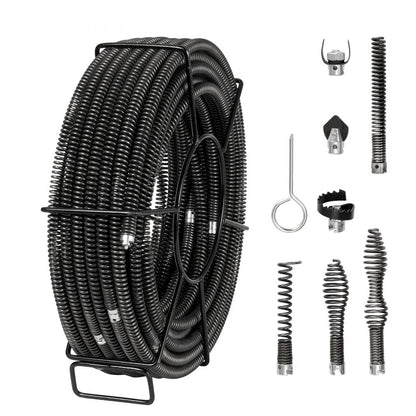 100ft*5/8 - Heavy-Duty 5/8" Drain Cleaning Cable, 100 FT for Plumbing