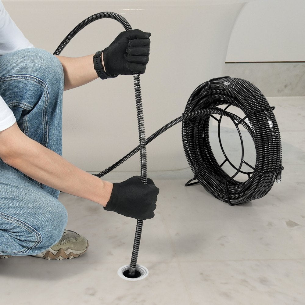 66ft*5/8 - Durable Spring Steel Drain Cable for Tight Bends