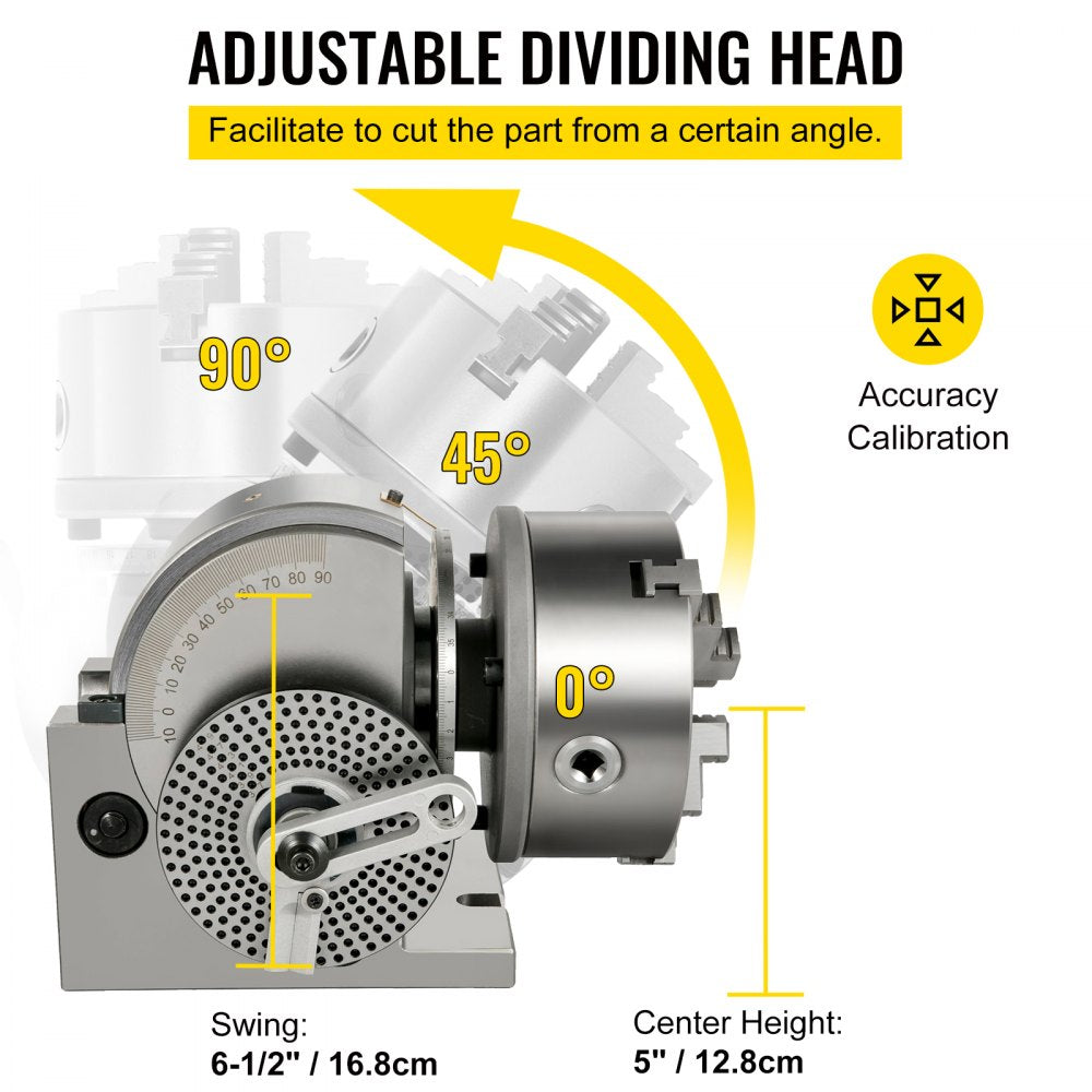 010706286440 - 6" VEVOR Dividing Head Set for Milling Machines