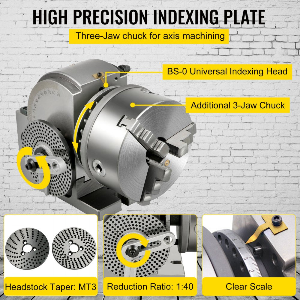 010706286440 - 6" VEVOR Dividing Head Set for Milling Machines