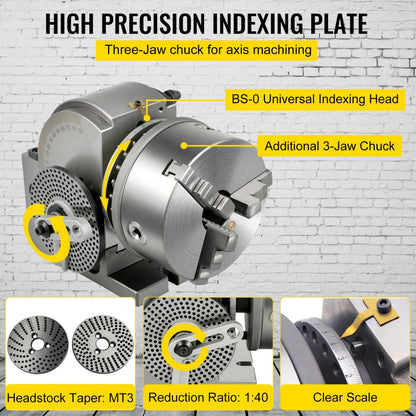 010706286440 - 6" VEVOR Dividing Head Set for Milling Machines
