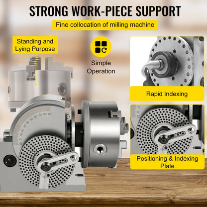 010706286440 - 6" VEVOR Dividing Head Set for Milling Machines
