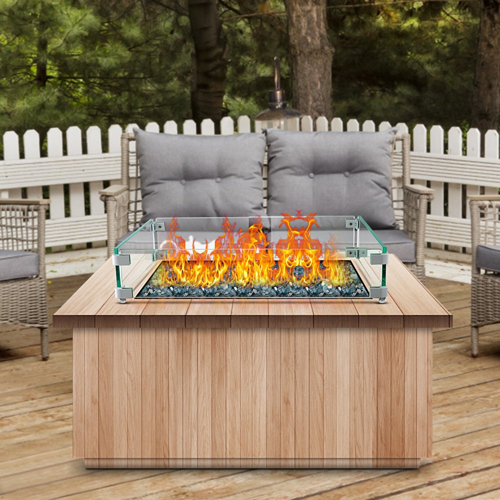 18.5 x 18.5 - Durable Tempered Glass Wind Guard for Fire Pits