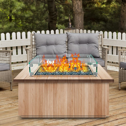 18.5 x 18.5 - Durable Tempered Glass Wind Guard for Fire Pits