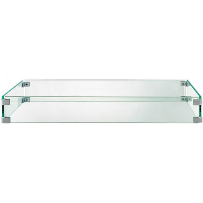 010121825042 - Elegant Tempered Glass Wind Guard for Fire Pits, 29.5 x 13.6 Inch