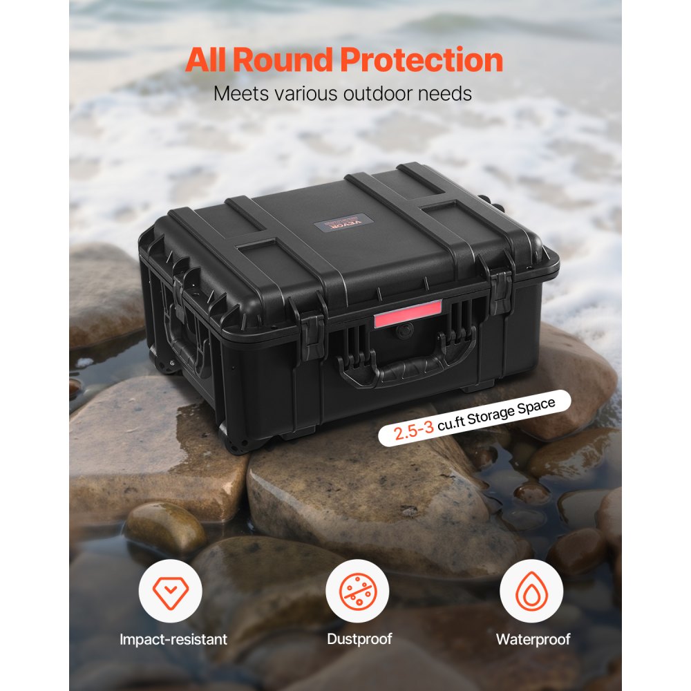 523923 - 22.56" Waterproof Hard Case with Custom Foam Storage