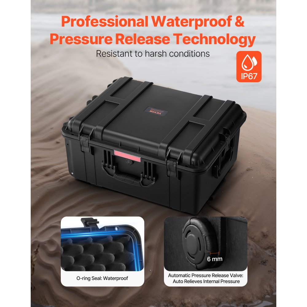 574427 - Crushproof Waterproof Hard Case with Custom Foam & Wheels