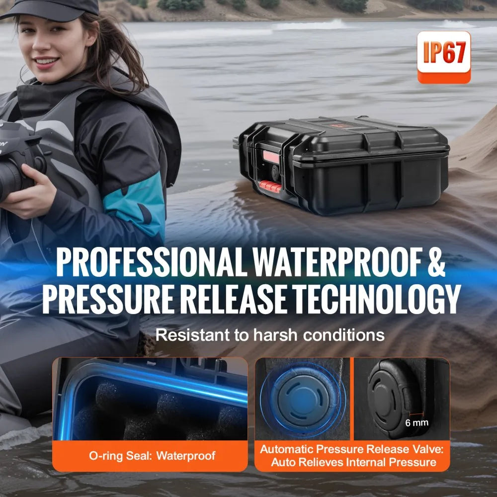 342413 - Waterproof Hard Case with Foam Lining & Padlock Hole