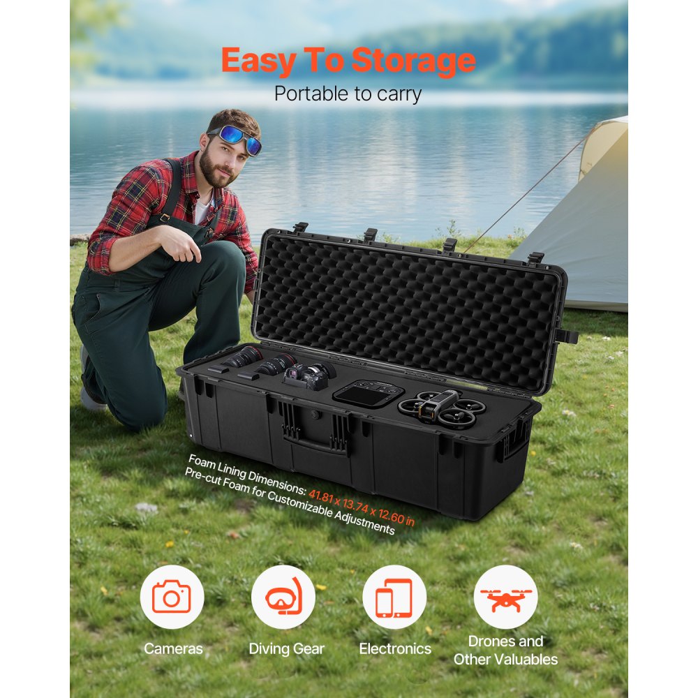 1063523 - Heavy Duty Waterproof Hard Case with Custom Foam Protection