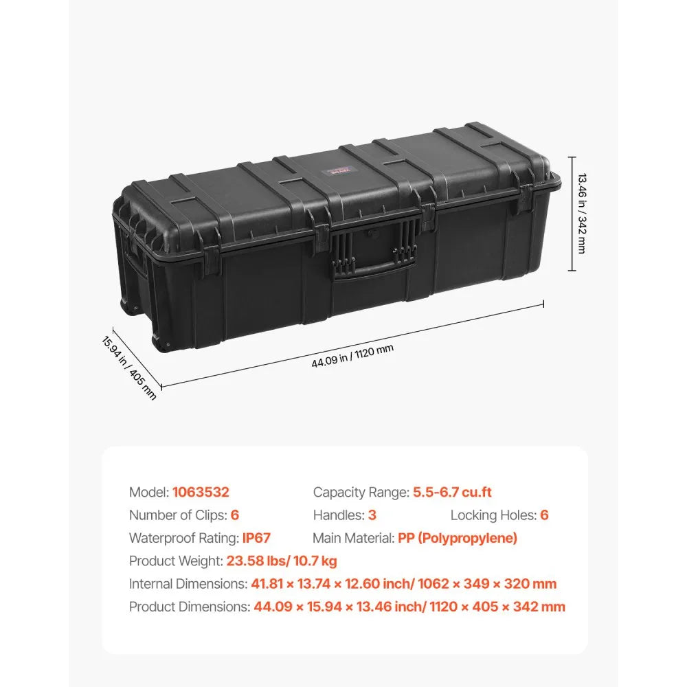 1063523 - Heavy Duty Waterproof Hard Case with Custom Foam Protection