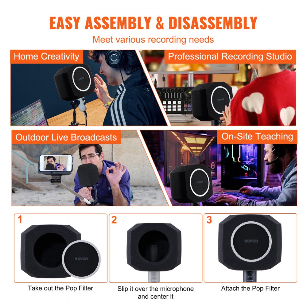 AK-V1 - Portable Microphone Isolation Ball with Acoustic Foam Filter