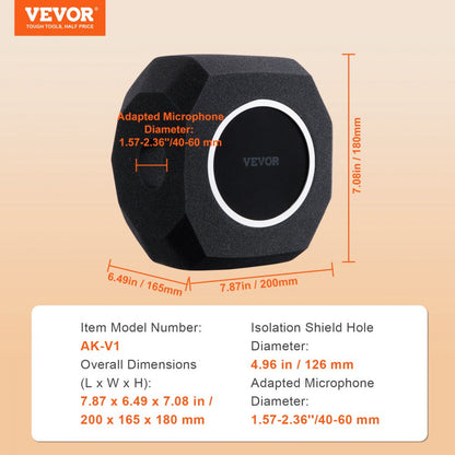 AK-V1 - Portable Microphone Isolation Ball with Acoustic Foam Filter