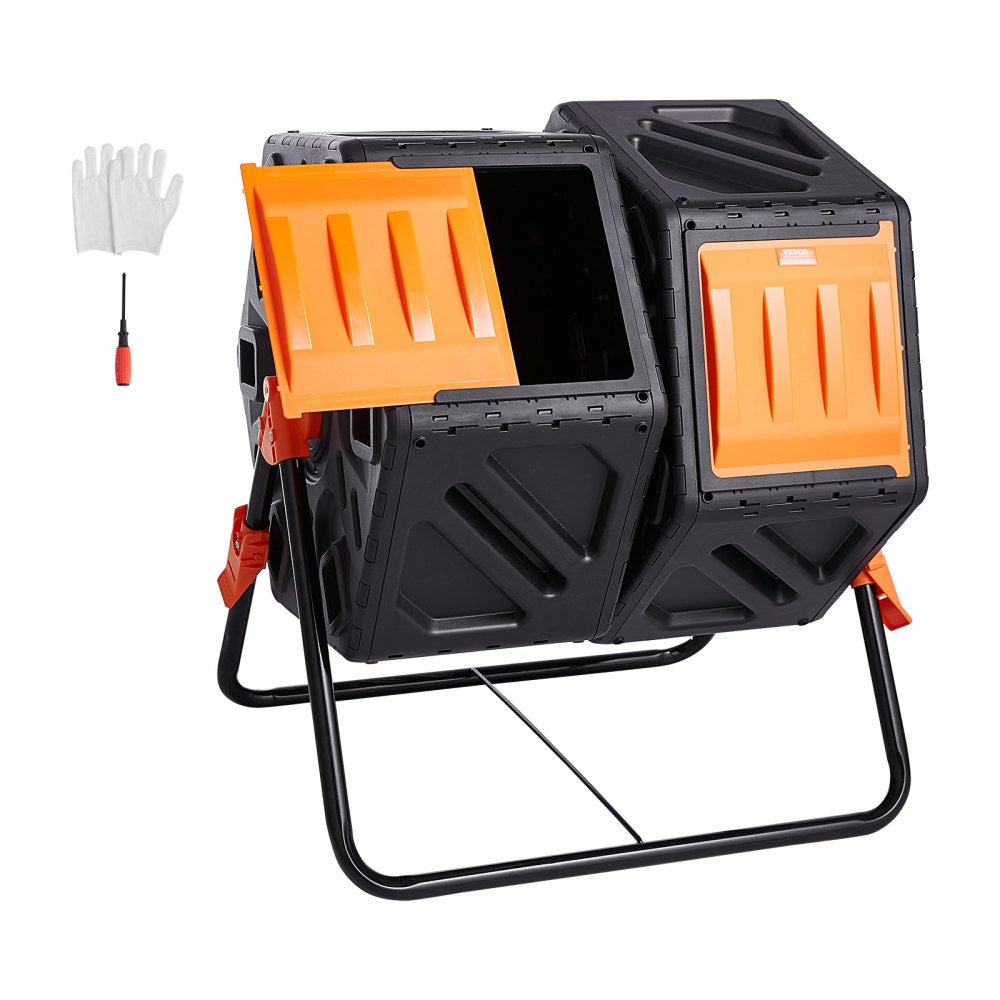 XDB-436B2 - 37-Gal Dual Chamber Compost Tumbler for Efficient Gardening