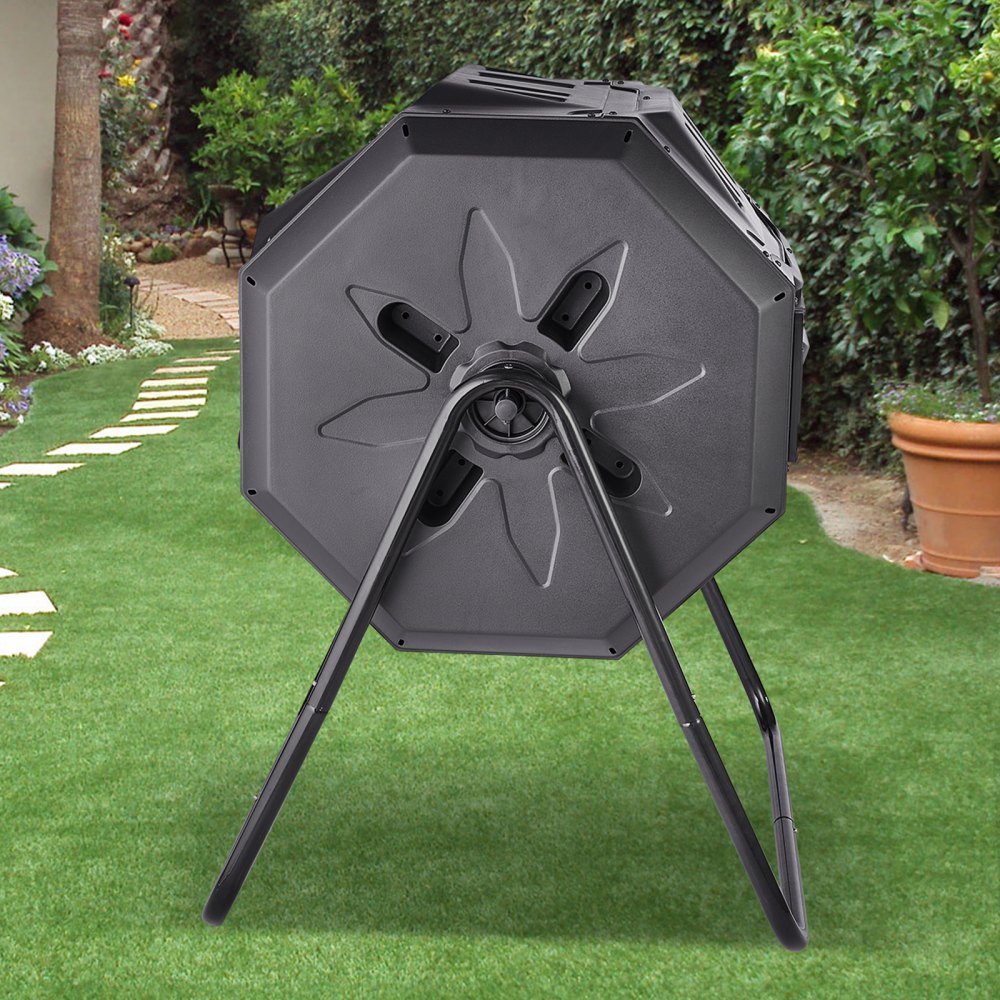 XDB-436B2 - Durable 43-Gal Dual Chamber Compost Tumbler for Efficient Gardening