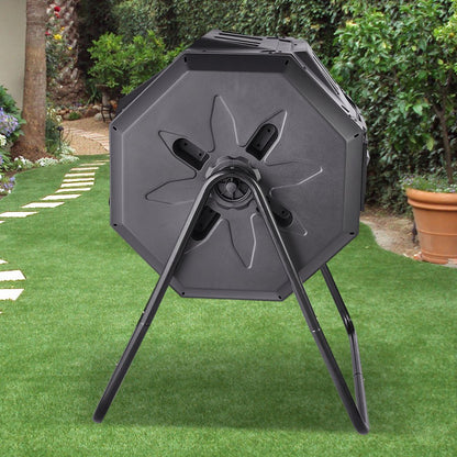 XDB-436B2 - Durable 43-Gal Dual Chamber Compost Tumbler for Efficient Gardening