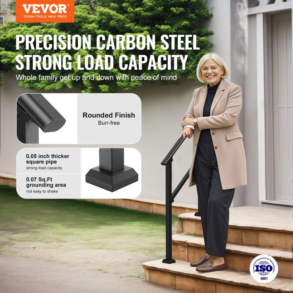 FG-23-2 - Adjustable 220 lbs Handrail for Steps, Perfect for Seniors & Kids