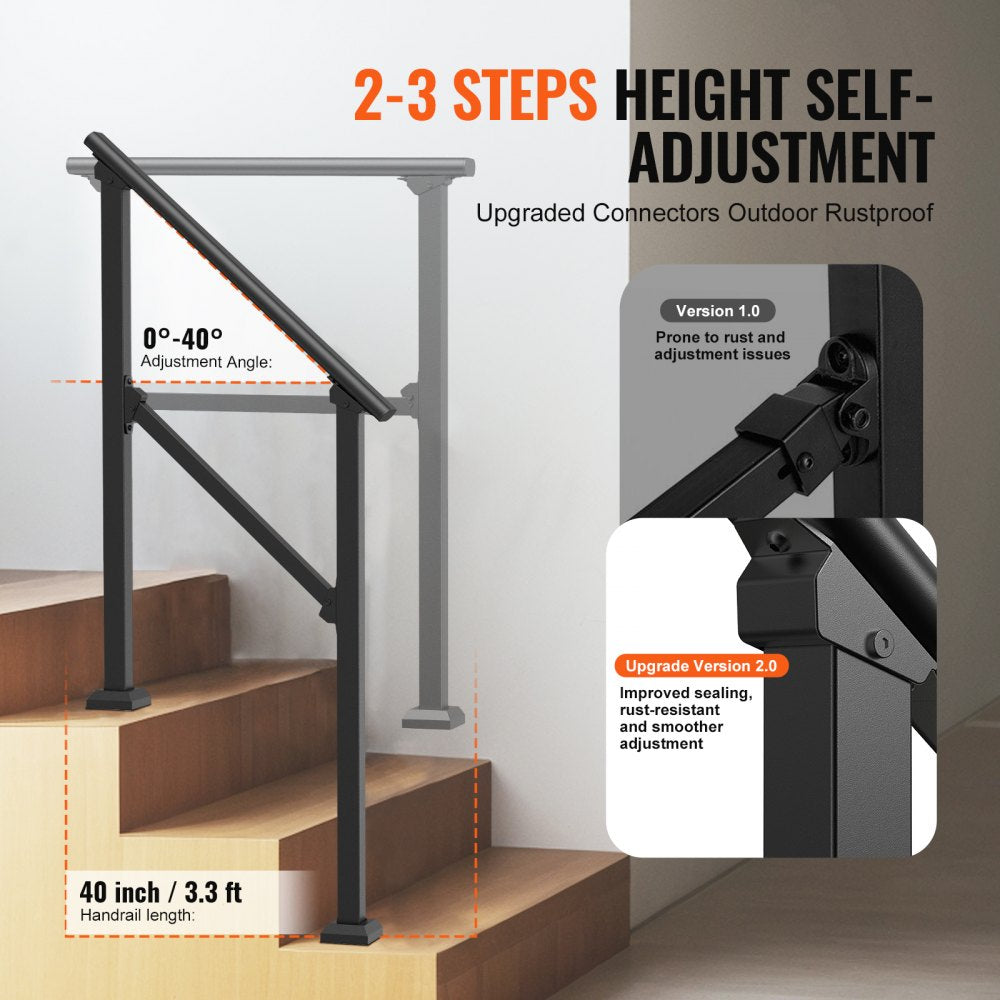 FG-23 - Adjustable Outdoor Handrails for Stairs and Porches, Rustproof Support