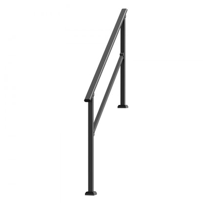 FG-45 - Adjustable Black Steel Handrail for Safe Outdoor Use