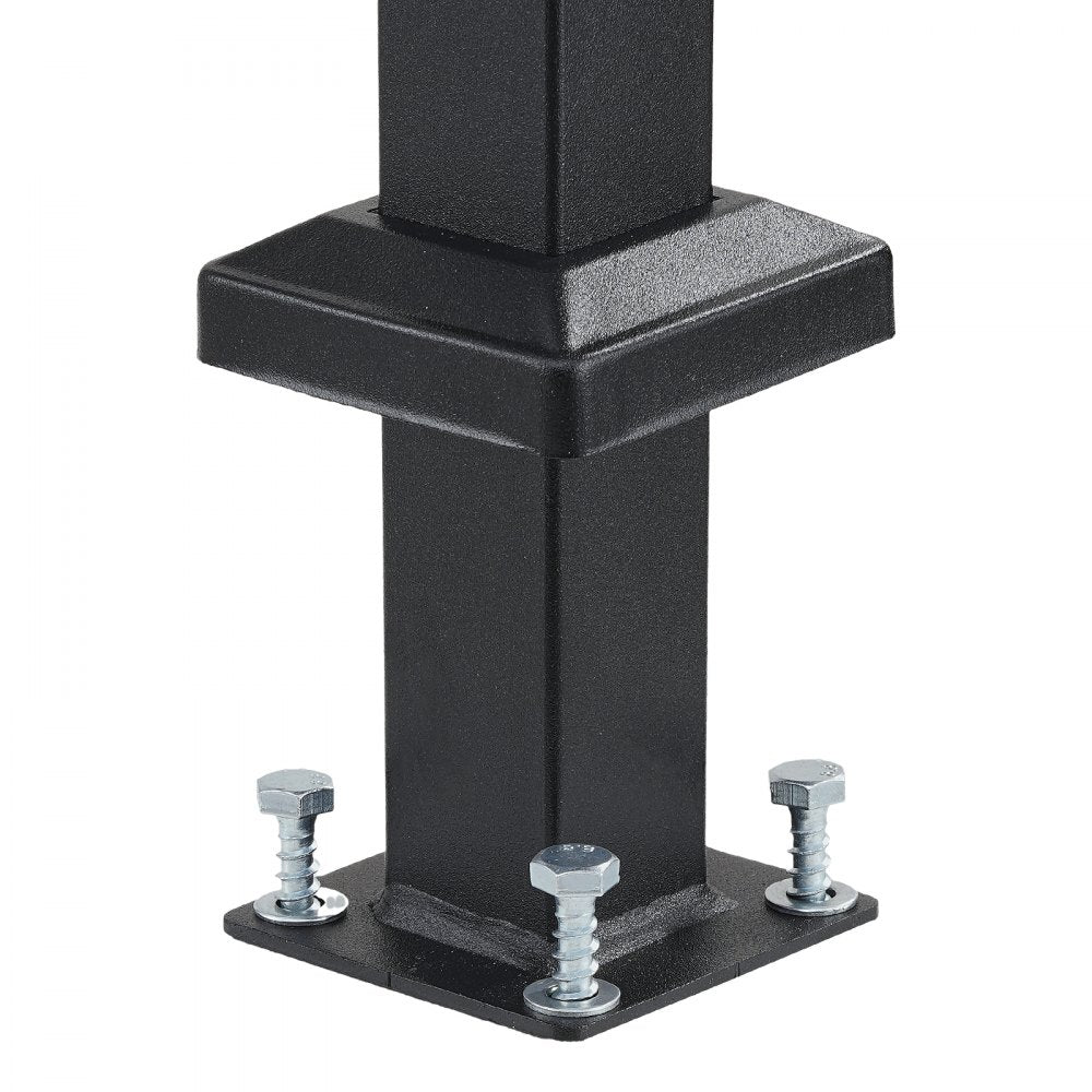 FG-45 - Adjustable Black Steel Handrail for Safe Outdoor Use