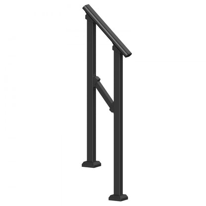 FG-12 - Adjustable Outdoor Steel Handrail, Supports 220 lbs, Black Finish